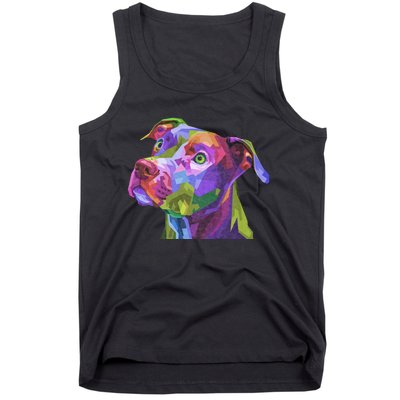 American Pitbull Terrier Pop Art Portrait For Dog Owners Tank Top