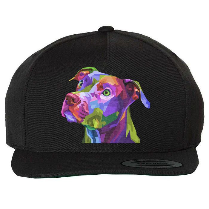 American Pitbull Terrier Pop Art Portrait For Dog Owners Wool Snapback Cap