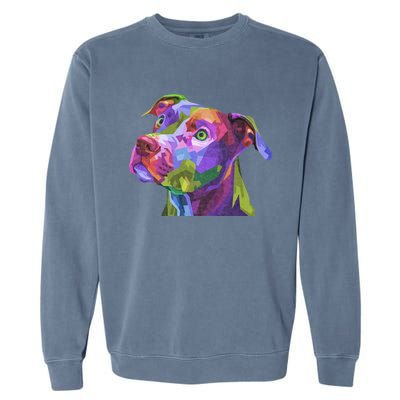 American Pitbull Terrier Pop Art Portrait For Dog Owners Garment-Dyed Sweatshirt