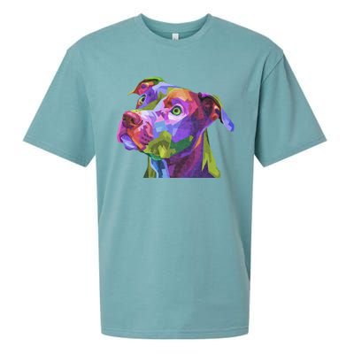 American Pitbull Terrier Pop Art Portrait For Dog Owners Sueded Cloud Jersey T-Shirt