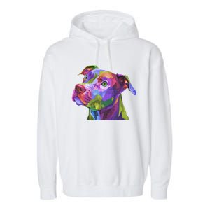 American Pitbull Terrier Pop Art Portrait For Dog Owners Garment-Dyed Fleece Hoodie