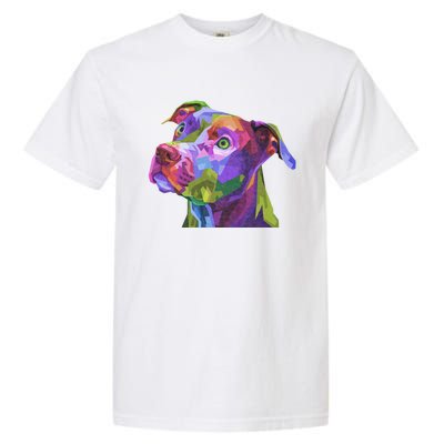 American Pitbull Terrier Pop Art Portrait For Dog Owners Garment-Dyed Heavyweight T-Shirt