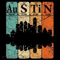 Austin Periodic Table Elements Austin Skyline Retro Pom Pom 12in Knit Beanie