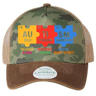 Autism Periodic Table Elements Gold Titanium Samarium Autism Awareness Legacy Tie Dye Trucker Hat