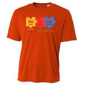 Autism Periodic Table Elements Gold Titanium Samarium Autism Awareness Cooling Performance Crew T-Shirt