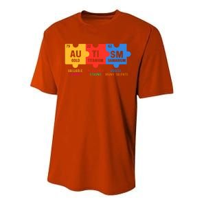 Autism Periodic Table Elements Gold Titanium Samarium Autism Awareness Performance Sprint T-Shirt