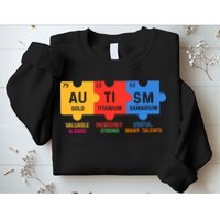 Autism Periodic Table Elements Gold Titanium Samarium Autism Awareness Sweatshirt