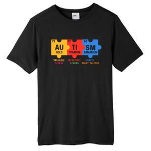 Autism Periodic Table Elements Gold Titanium Samarium Autism Awareness Tall Fusion ChromaSoft Performance T-Shirt