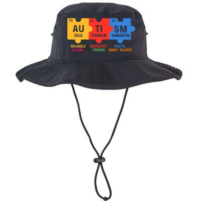 Autism Periodic Table Elements Gold Titanium Samarium Autism Awareness Bucket Hat