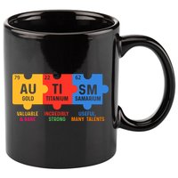 Autism Periodic Table Elements Gold Titanium Samarium Autism Awareness 11oz C Handle Ceramic Mug