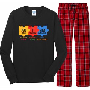 Autism Periodic Table Elements Gold Titanium Samarium Autism Awareness Long Sleeve Pajama Set