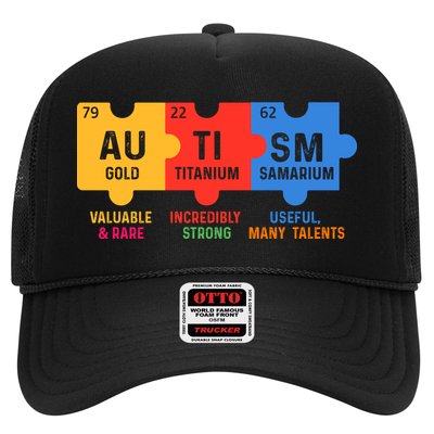 Autism Periodic Table Elements Gold Titanium Samarium Autism Awareness Trucker Hat