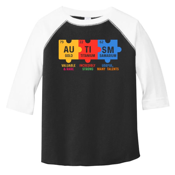 Autism Periodic Table Elements Gold Titanium Samarium Autism Awareness Toddler Fine Jersey T-Shirt