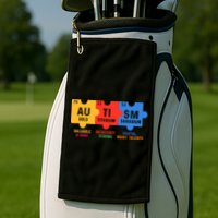 Autism Periodic Table Elements Gold Titanium Samarium Autism Awareness Golf Towel