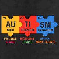 Autism Periodic Table Elements Gold Titanium Samarium Autism Awareness Golf Towel
