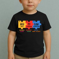 Autism Periodic Table Elements Gold Titanium Samarium Autism Awareness Toddler T-Shirt