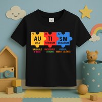 Autism Periodic Table Elements Gold Titanium Samarium Autism Awareness Toddler T-Shirt