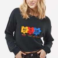 Autism Periodic Table Elements Gold Titanium Samarium Autism Awareness Cropped Pullover Crew
