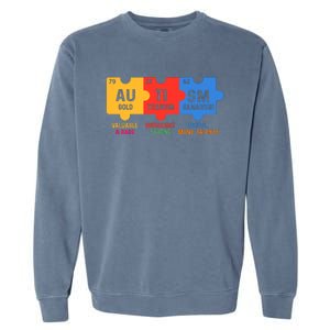 Autism Periodic Table Elements Gold Titanium Samarium Autism Awareness Garment-Dyed Sweatshirt