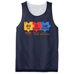 Autism Periodic Table Elements Gold Titanium Samarium Autism Awareness Mesh Reversible Basketball Jersey Tank