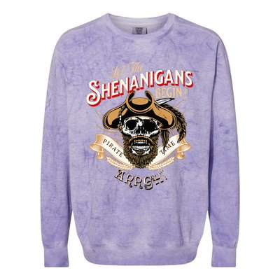 Arrgh Pirate Time Let The Shenanigans Begin Pirate Colorblast Crewneck Sweatshirt