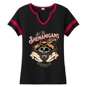 Arrgh Pirate Time Let The Shenanigans Begin Pirate Ladies Halftime Notch Neck Tee