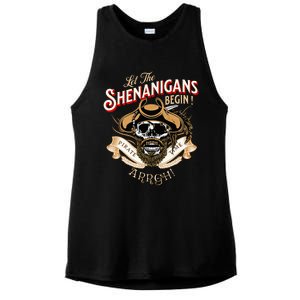 Arrgh Pirate Time Let The Shenanigans Begin Pirate Ladies PosiCharge Tri-Blend Wicking Tank