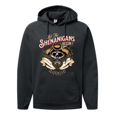 Arrgh Pirate Time Let The Shenanigans Begin Pirate Performance Fleece Hoodie