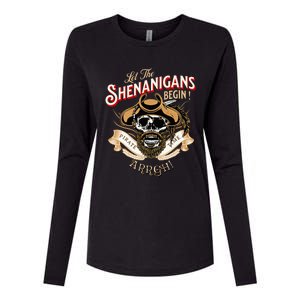 Arrgh Pirate Time Let The Shenanigans Begin Pirate Womens Cotton Relaxed Long Sleeve T-Shirt