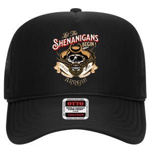 Arrgh Pirate Time Let The Shenanigans Begin Pirate High Crown Mesh Back Trucker Hat