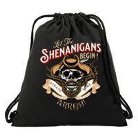 Arrgh Pirate Time Let The Shenanigans Begin Pirate Drawstring Bag