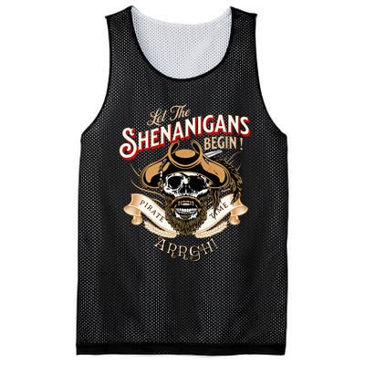 Arrgh Pirate Time Let The Shenanigans Begin Pirate Mesh Reversible Basketball Jersey Tank