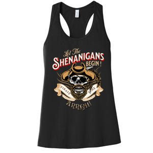 Arrgh Pirate Time Let The Shenanigans Begin Pirate Women's Racerback Tank