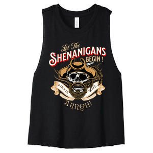 Arrgh Pirate Time Let The Shenanigans Begin Pirate Women's Racerback Cropped Tank