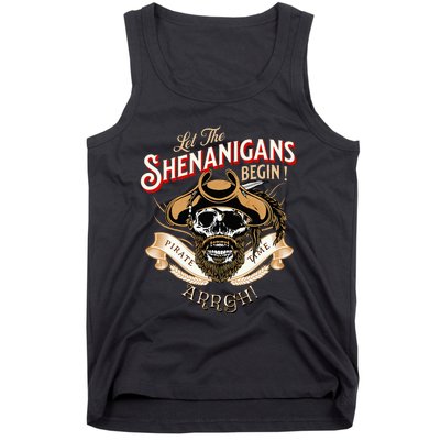 Arrgh Pirate Time Let The Shenanigans Begin Pirate Tank Top