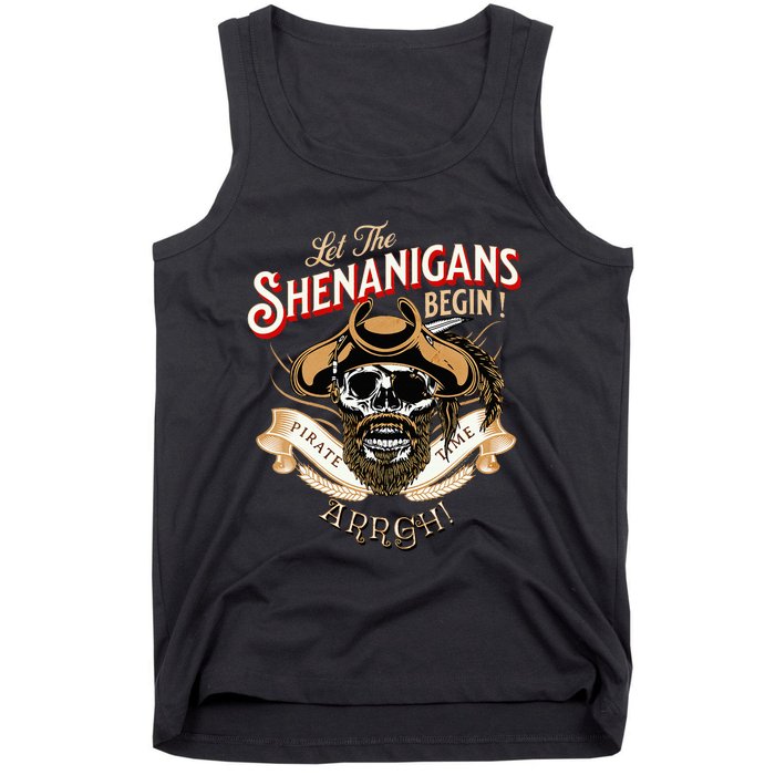 Arrgh Pirate Time Let The Shenanigans Begin Pirate Tank Top