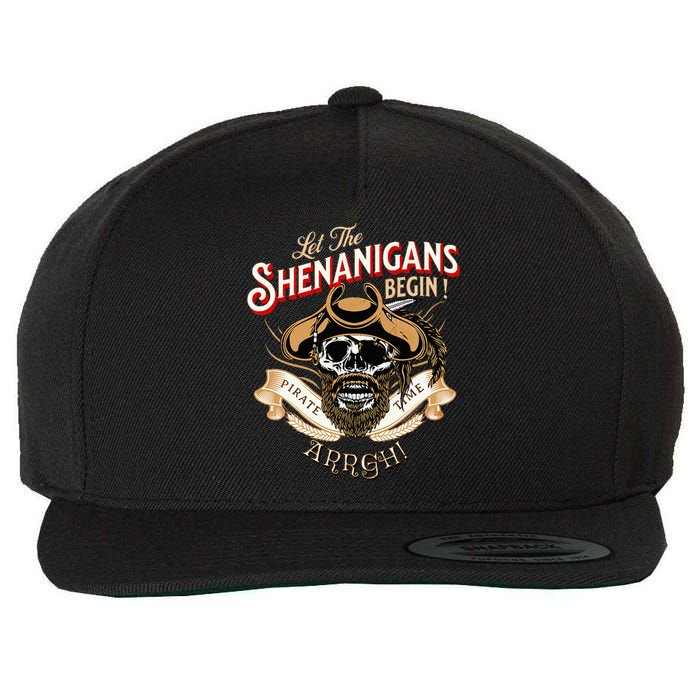 Arrgh Pirate Time Let The Shenanigans Begin Pirate Wool Snapback Cap