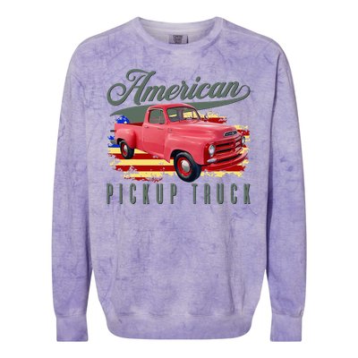 American Pickup Truck Adults Teens Colorblast Crewneck Sweatshirt