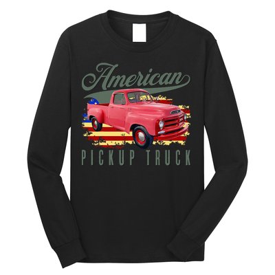 American Pickup Truck Adults Teens Long Sleeve Shirt