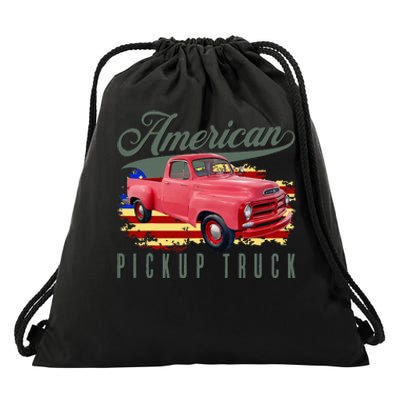 American Pickup Truck Adults Teens Drawstring Bag