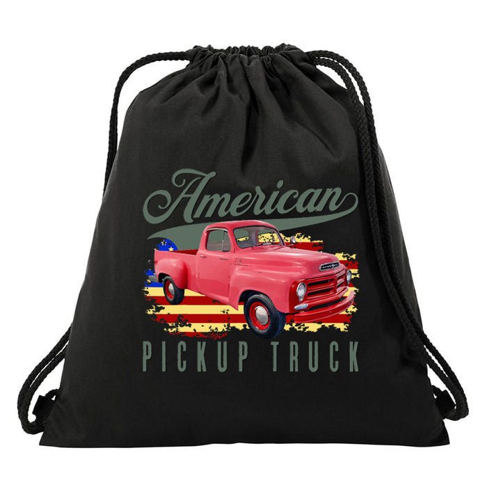 American Pickup Truck Adults Teens Drawstring Bag