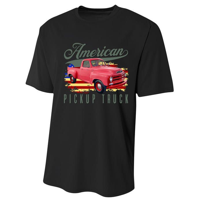 American Pickup Truck Adults Teens Performance Sprint T-Shirt