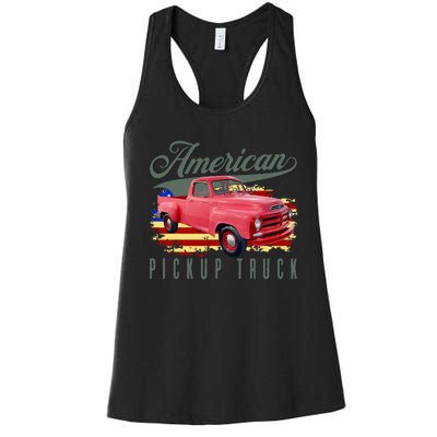 American Pickup Truck Adults Teens Women's Racerback Tank