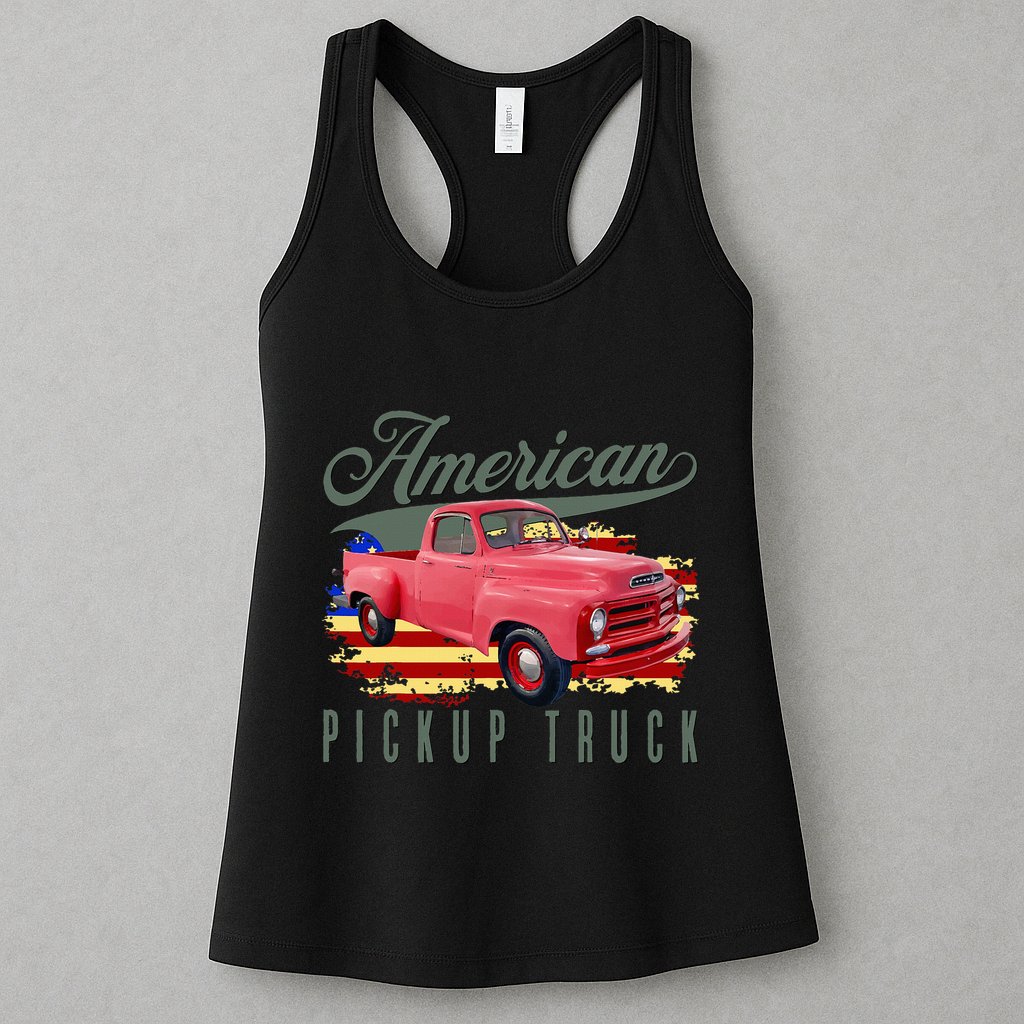 American Pickup Truck Adults Teens Womens Tank Top