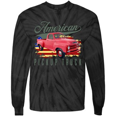 American Pickup Truck Adults Teens Tie-Dye Long Sleeve Shirt