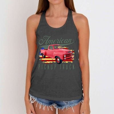 American Pickup Truck Adults Teens Women's Knotted Racerback Tank