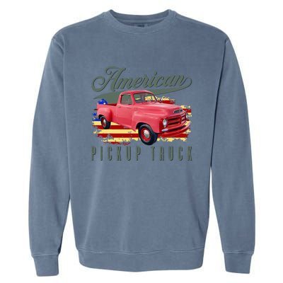 American Pickup Truck Adults Teens Garment-Dyed Sweatshirt