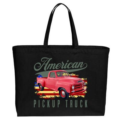 American Pickup Truck Adults Teens Cotton Canvas Jumbo Tote