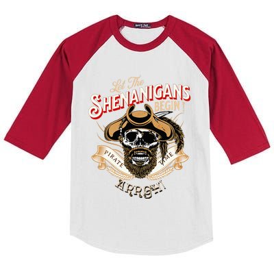 Arrgh Pirate Time Let The Shenanigans Begin Pirate Kids Colorblock Raglan Jersey