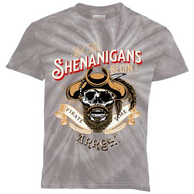 Arrgh Pirate Time Let The Shenanigans Begin Pirate Kids Tie-Dye T-Shirt